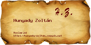 Hunyady Zoltán névjegykártya